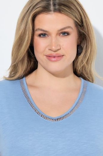 Plus size veliki brojevi Majica kratkih rukava V ovratnika za punije