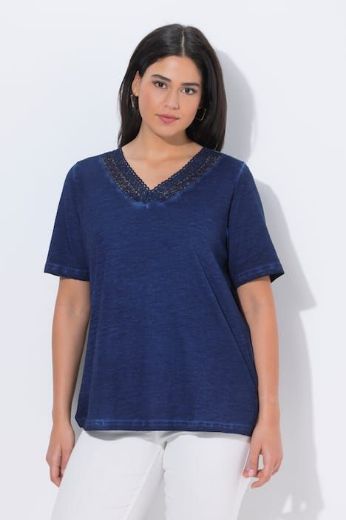 Plus size veliki brojevi Majica kratkih rukava V ovratnika za punije