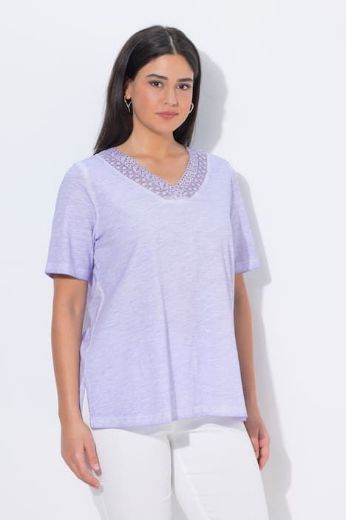 Plus size veliki brojevi Majica kratkih rukava V ovratnika za punije