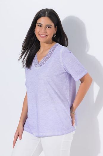 Plus size veliki brojevi Majica kratkih rukava V ovratnika za punije