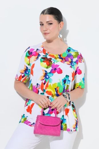 Plus size veliki brojevi Majica kratkih rukava okruglog ovratnika za punije