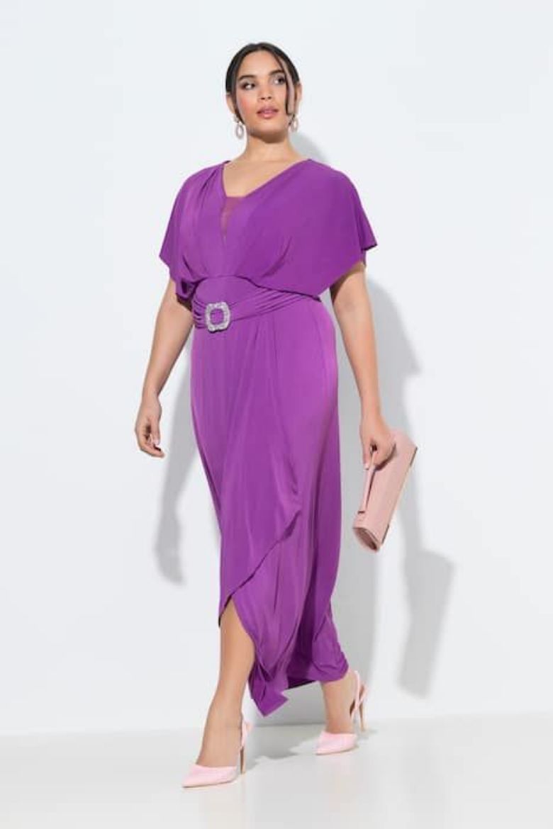 Plus size veliki brojevi Haljina maxi kratkih rukava V izreza za punije