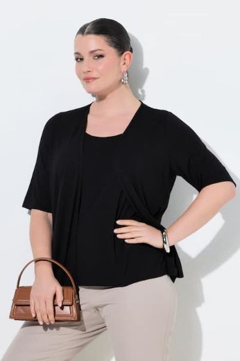 Plus size veliki brojevi Majica kratkih rukava 2 u 1 za punije