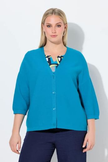 Plus size veliki brojevi Kardigan kraćeg kroja s 3/4 rukavima za punije