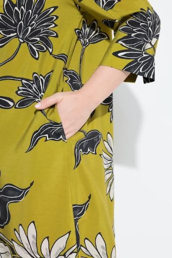 Plus size veliki brojevi Haljina midi 3/4 rukavi V izrez cvjetni uzorak za punije