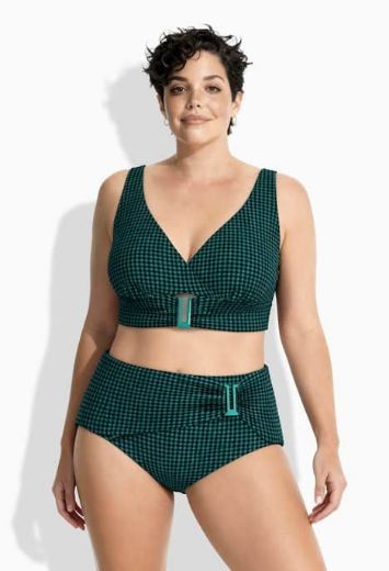 Plus size veliki brojevi Kupaći kostim dvodijelni mekanih košarica s ukrasnom kopčom za punije