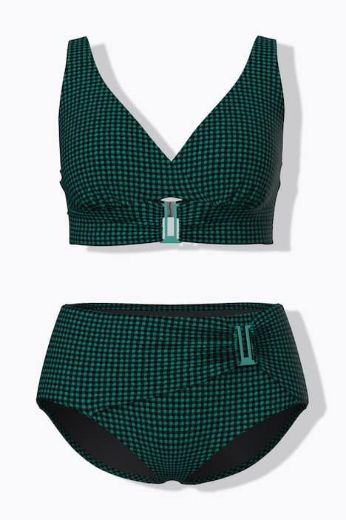 Plus size veliki brojevi Kupaći kostim dvodijelni mekanih košarica s ukrasnom kopčom za punije