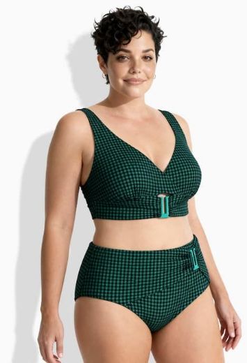 Plus size veliki brojevi Kupaći kostim dvodijelni mekanih košarica s ukrasnom kopčom za punije