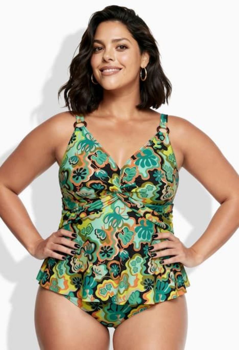 Plus size veliki brojevi Kupaći kostim tankini mekanih košarica podesivih naramenica za punije