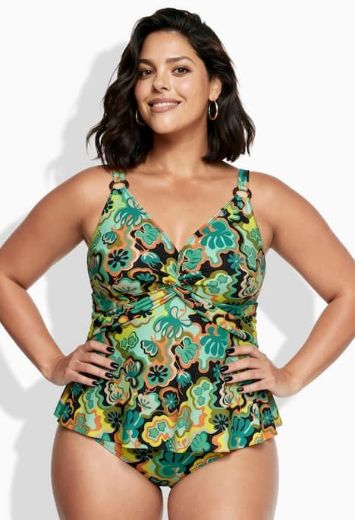 Plus size veliki brojevi Kupaći kostim tankini mekanih košarica podesivih naramenica za punije