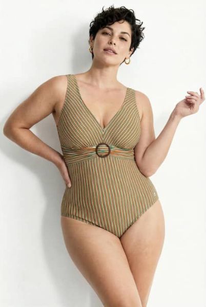 Veliki brojevi Kupaći kostim jednodijelni s ukrasom moda za punije