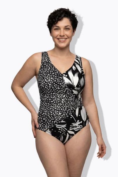 Veliki brojevi Kupaći kostim jednodijelni s ukrasom moda za punije