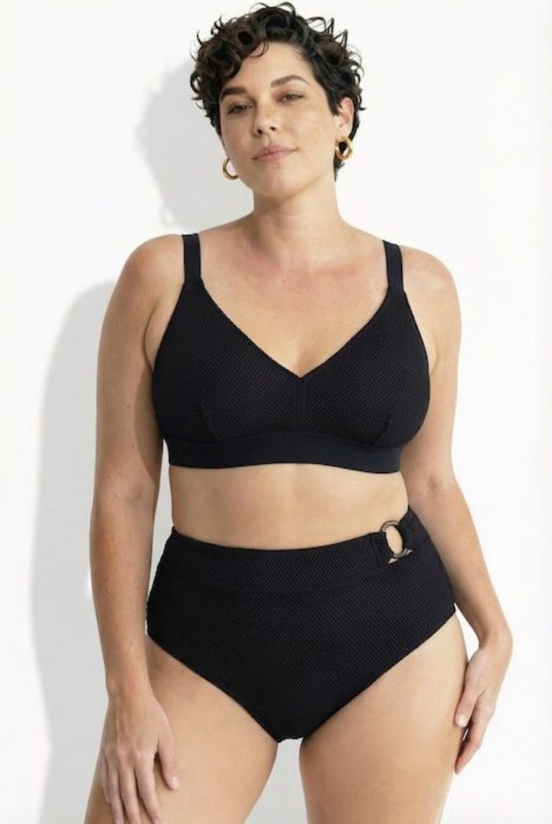 Plus size veliki brojevi Kupaći kostim dvodijelni mekanih košarica mrežasti detalji za punije