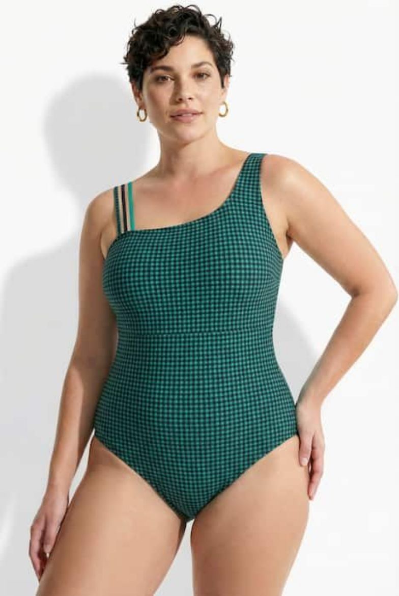 Plus size veliki brojevi Kupaći kostim jednodijelni mekanih košarica karirani za punije