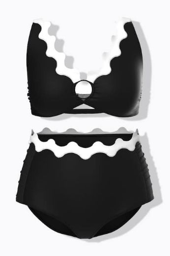 Plus size veliki brojevi Kupaći kostim dvodijelni  mekanih košarica ukrasnih rubovi za punije