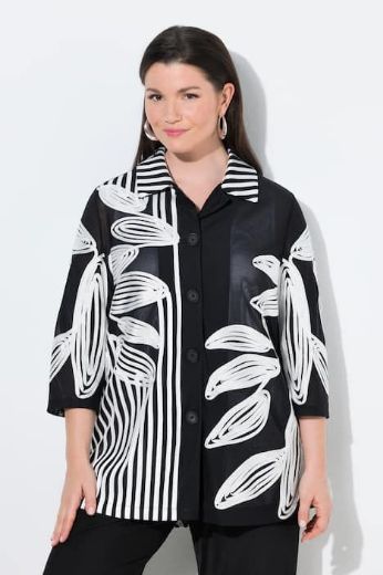 Plus size veliki brojevi Bluza elegantna 3/4 rukava s kragnom za punije