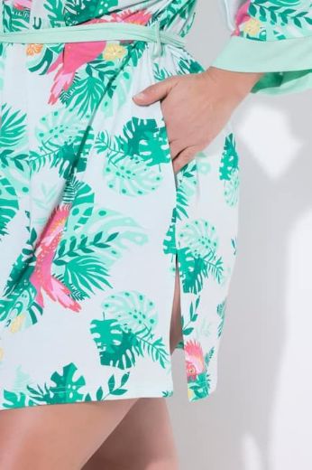 Plus size veliki brojevi Ogrtač na vezanje rukavi 3/4 za punije