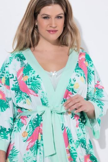Plus size veliki brojevi Ogrtač na vezanje rukavi 3/4 za punije