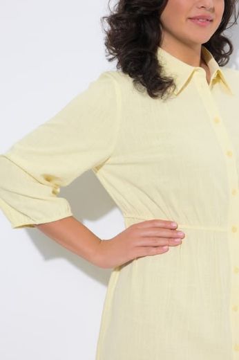 Plus size veliki brojevi Haljina 3/4 rukava s kragnom za punije