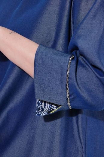 Plus size veliki brojevi Bluza 3/4 rukava traper izgled za punije