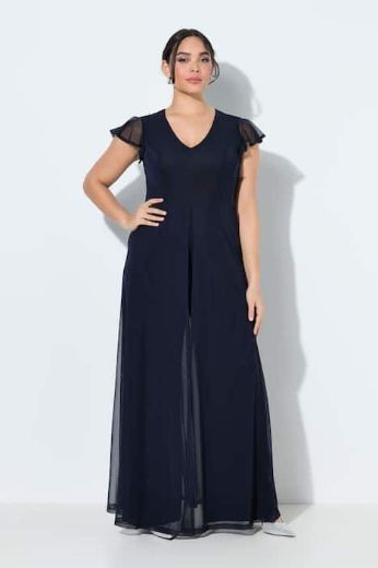 Plus size veliki brojevi Kombinezon kratkih rukava dvoslojni za punije