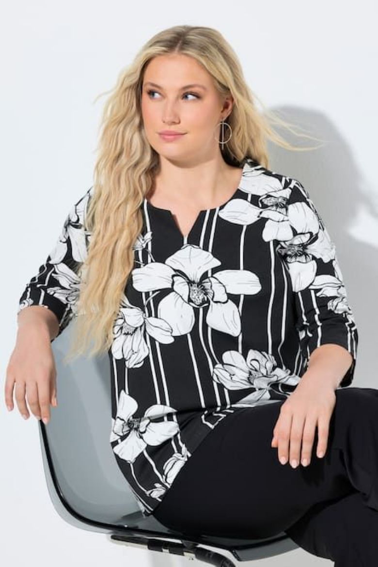 Plus size veliki brojevi Bluza 3/4 rukava A kroja za punije