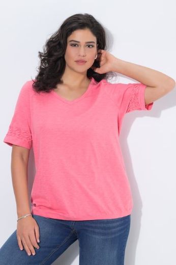 Plus size veliki brojevi Majica kratkih rukava A kroja V izreza za punije