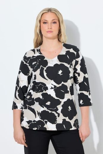 Plus size veliki brojevi Majica 3/4 rukava V izreza za punije