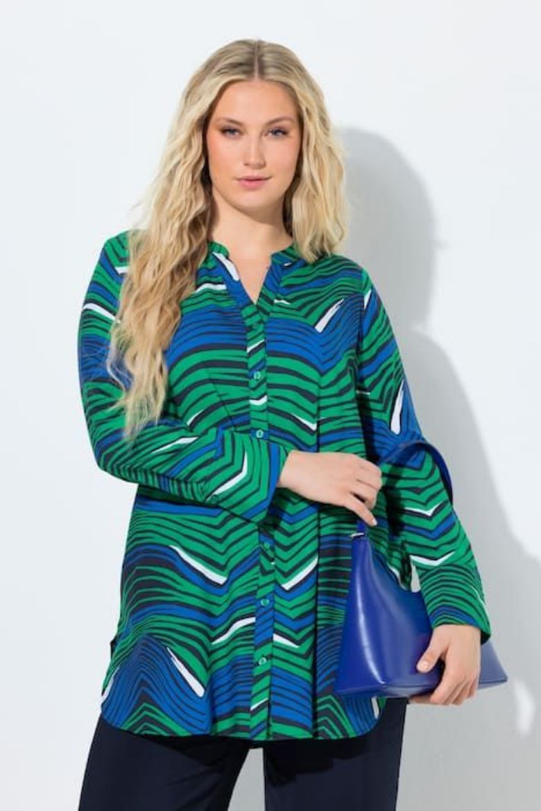 Plus size veliki brojevi Bluza dugih rukava produženog kroja za punije