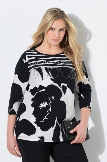 Plus size veliki brojevi Majica 3/4 rukava s ukrasima za punije