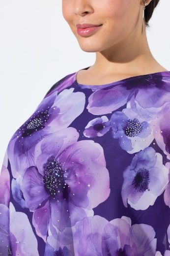 Plus size veliki brojevi Bluza elegantna kratkih rukava dvoslojna cvjetnog printa za punije