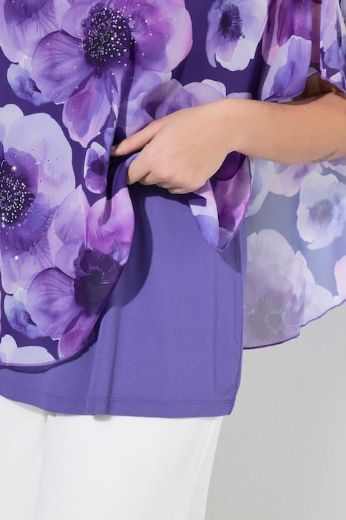 Plus size veliki brojevi Bluza elegantna kratkih rukava dvoslojna cvjetnog printa za punije