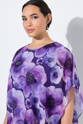 Plus size veliki brojevi Bluza elegantna kratkih rukava dvoslojna cvjetnog printa za punije