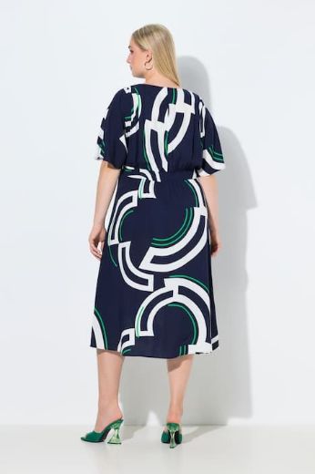 Plus size veliki brojevi Haljina elegantna midi kratkih rukava A kroja za punije