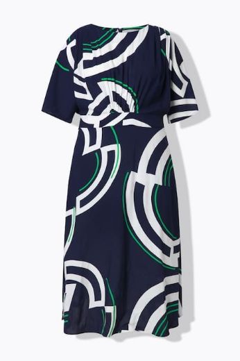 Plus size veliki brojevi Haljina elegantna midi kratkih rukava A kroja za punije