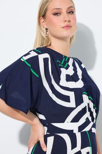 Plus size veliki brojevi Haljina elegantna midi kratkih rukava A kroja za punije