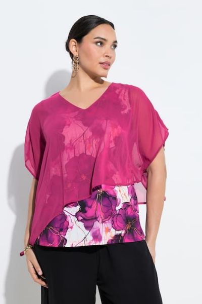 Veliki brojevi Bluza kratkih rukava dvoslojna moda za punije