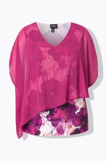 Plus size veliki brojevi Bluza kratkih rukava dvoslojna za punije