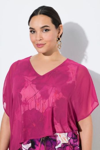 Plus size veliki brojevi Bluza kratkih rukava dvoslojna za punije