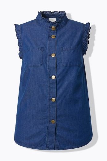 Plus size veliki brojevi Bluza bez rukava na kopčanje za punije