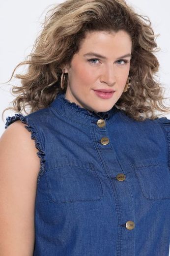 Plus size veliki brojevi Bluza bez rukava na kopčanje za punije