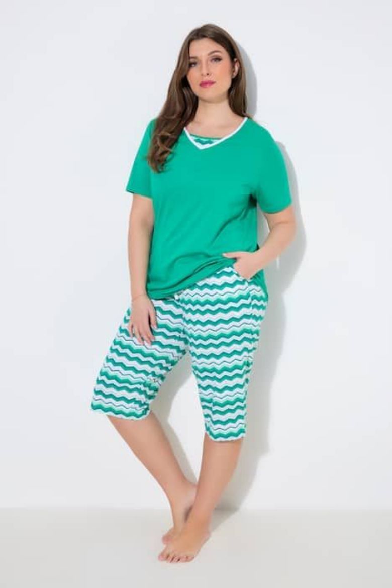 Plus size veliki brojevi Pidžama dvodjelna kratkih rukava za punije