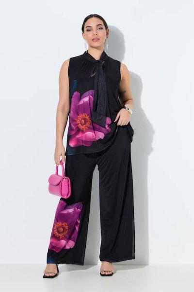 Veliki brojevi Hlače od šifona širokih nogavica moda za punije