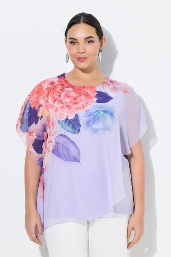 Plus size veliki brojevi Bluza elegantna od šifona kratkih rukava za punije