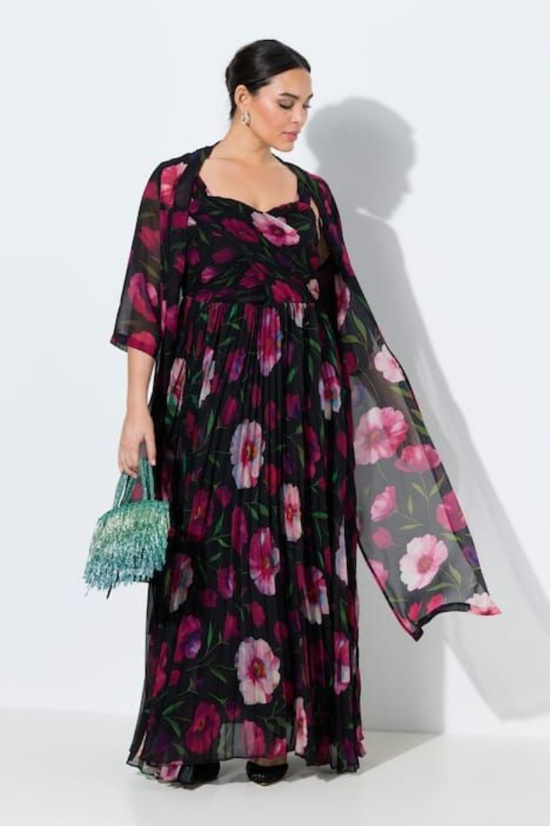 Plus size veliki brojevi Jakna lagana elegantna od šifona 3/4 rukava za punije