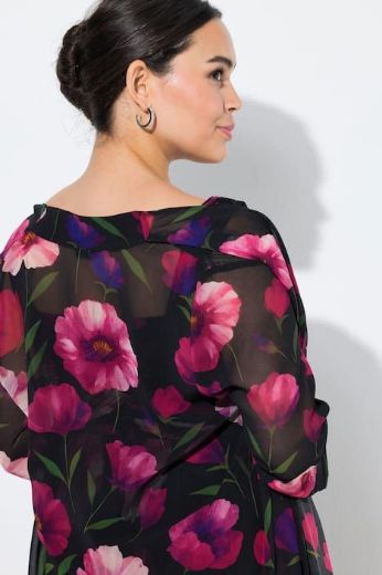 Plus size veliki brojevi Jakna lagana elegantna od šifona 3/4 rukava za punije