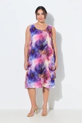 Plus size veliki brojevi Haljina elegantna midi bez rukava A kroja za punije