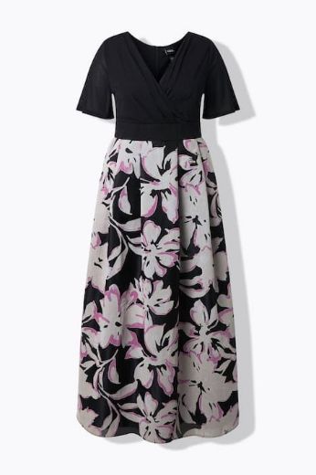 Plus size veliki brojevi Haljina elegantna maxi kratkih rukava za punije