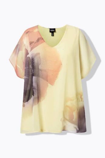 Plus size veliki brojevi Bluza kratkih rukava V ovratnika za punije