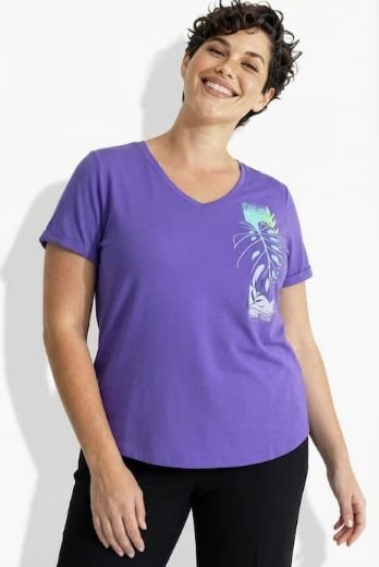 Plus size veliki brojevi Majica kratkih rukava V ovratnika za punije